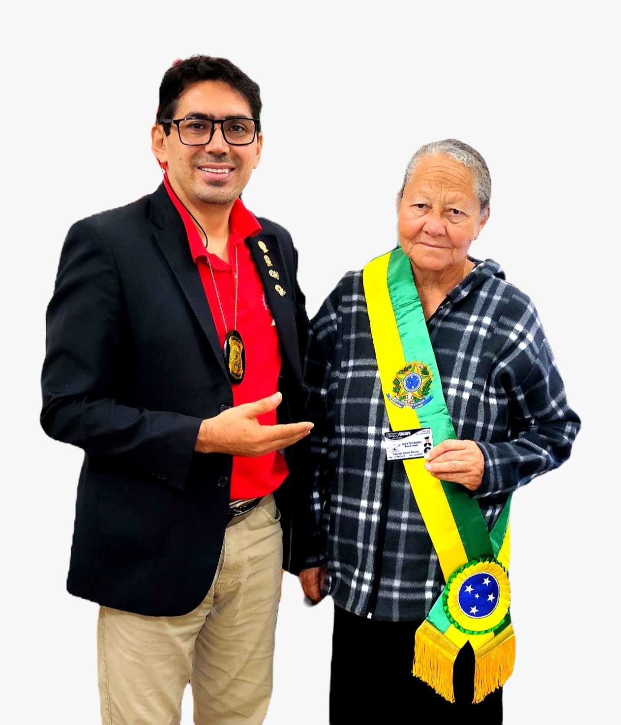 Diretor Presidente do Grupo UNIEV ao lado da Pra. Geralda, da Igreja Jeová Samá, primeira instituição filiada